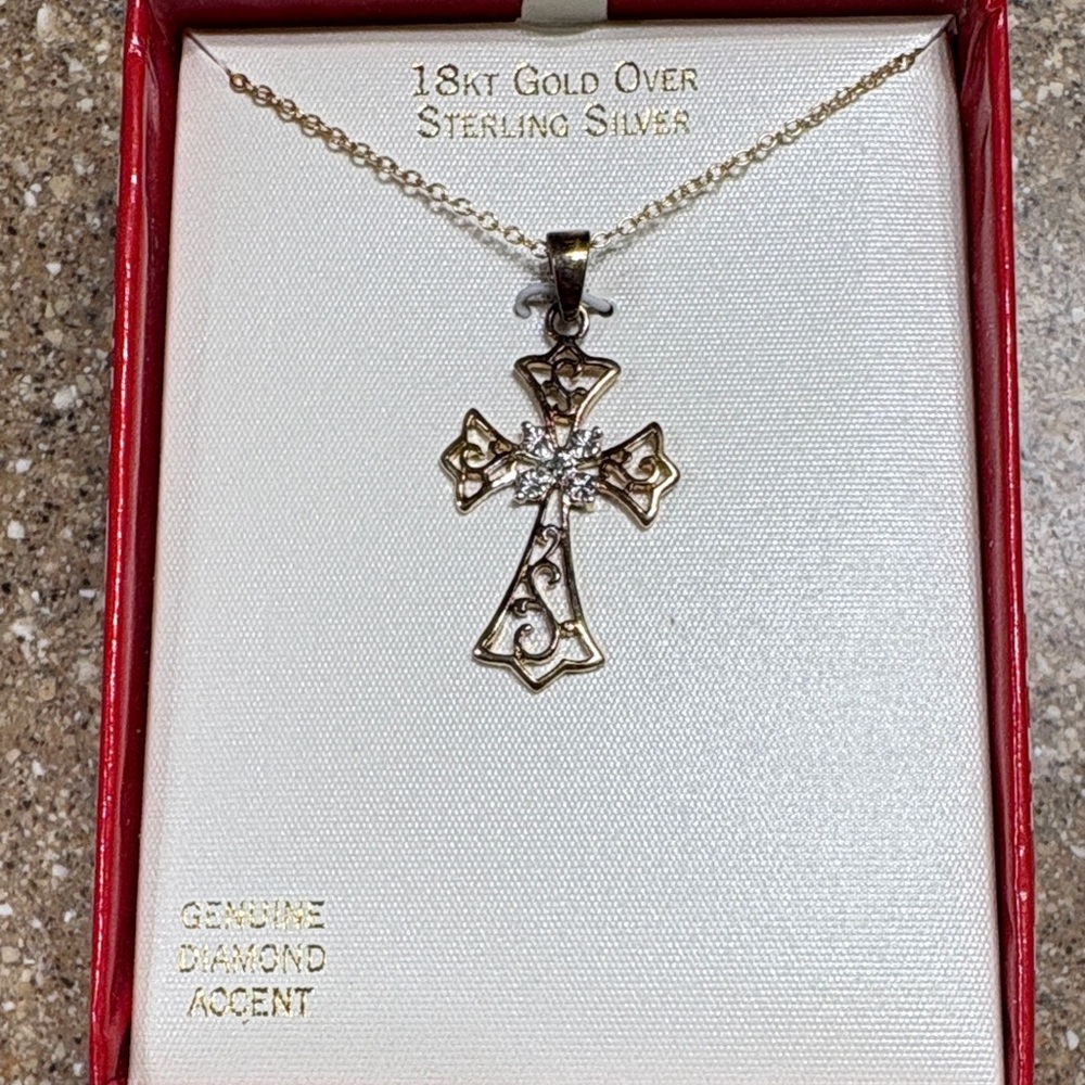 Dia & Co Gold and Silver Cross Necklace